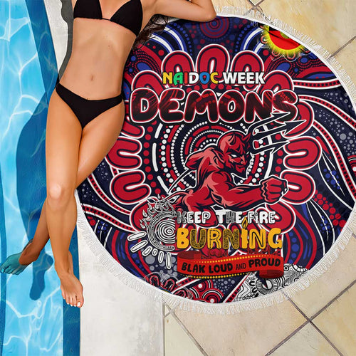 Melbourne Demons NAIDOC Week 2024 Beach Blanket Mascot Football