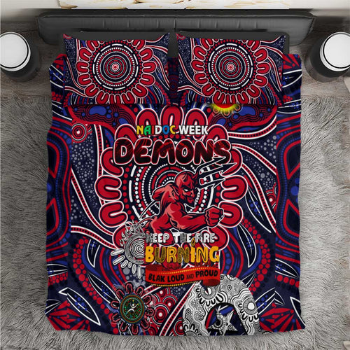 Melbourne Demons NAIDOC Week 2024 Bedding Set Mascot Football