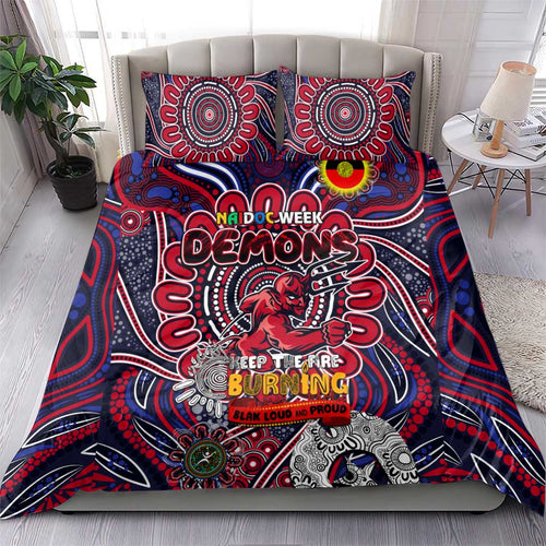 Melbourne Demons NAIDOC Week 2024 Bedding Set Mascot Football