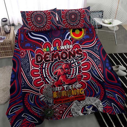 Melbourne Demons NAIDOC Week 2024 Bedding Set Mascot Football