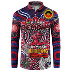 Custom Melbourne Demons NAIDOC Week 2024 Button Sweatshirt Mascot Football