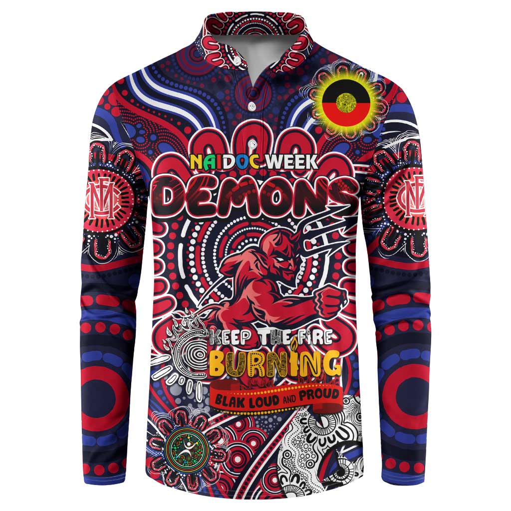 Custom Melbourne Demons NAIDOC Week 2024 Button Sweatshirt Mascot Football