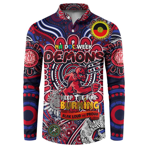 Custom Melbourne Demons NAIDOC Week 2024 Button Sweatshirt Mascot Football