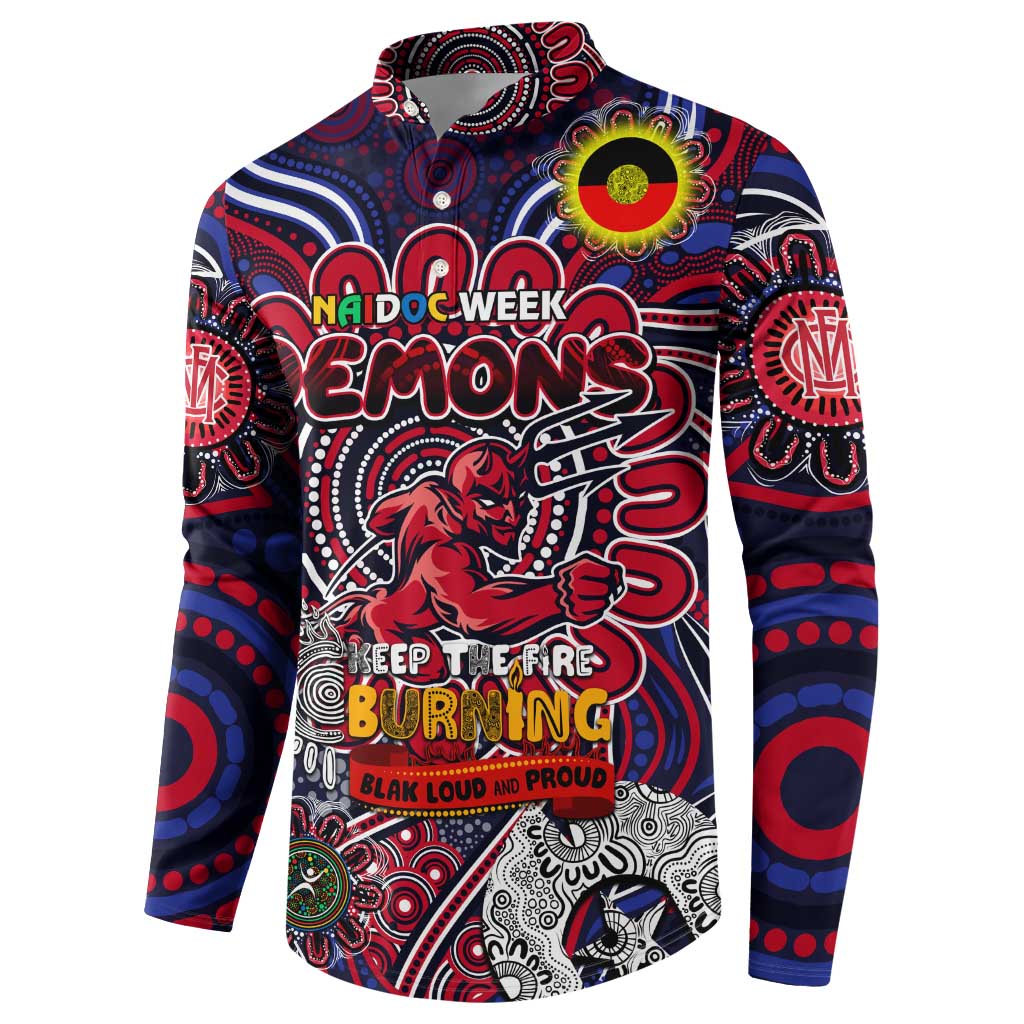 Custom Melbourne Demons NAIDOC Week 2024 Button Sweatshirt Mascot Football
