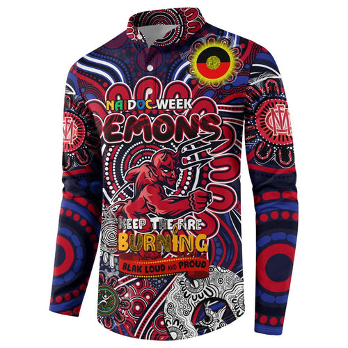 Custom Melbourne Demons NAIDOC Week 2024 Button Sweatshirt Mascot Football