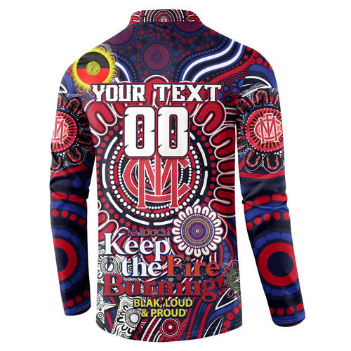 Custom Melbourne Demons NAIDOC Week 2024 Button Sweatshirt Mascot Football