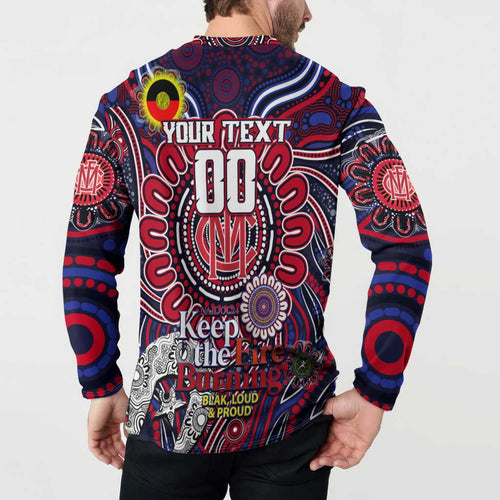 Custom Melbourne Demons NAIDOC Week 2024 Button Sweatshirt Mascot Football