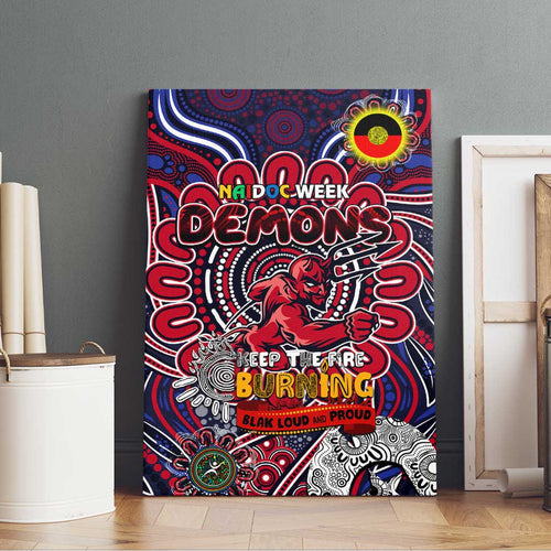 Melbourne Demons NAIDOC Week 2024 Canvas Wall Art Mascot Football