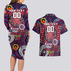 Custom Melbourne Demons NAIDOC Week 2024 Couples Matching Long Sleeve Bodycon Dress and Hawaiian Shirt Mascot Football