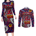 Custom Melbourne Demons NAIDOC Week 2024 Couples Matching Long Sleeve Bodycon Dress and Long Sleeve Button Shirt Mascot Football