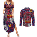 Custom Melbourne Demons NAIDOC Week 2024 Couples Matching Summer Maxi Dress and Long Sleeve Button Shirt Mascot Football