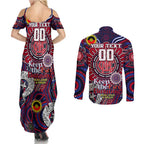 Custom Melbourne Demons NAIDOC Week 2024 Couples Matching Summer Maxi Dress and Long Sleeve Button Shirt Mascot Football