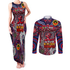 Custom Melbourne Demons NAIDOC Week 2024 Couples Matching Tank Maxi Dress and Long Sleeve Button Shirt Mascot Football