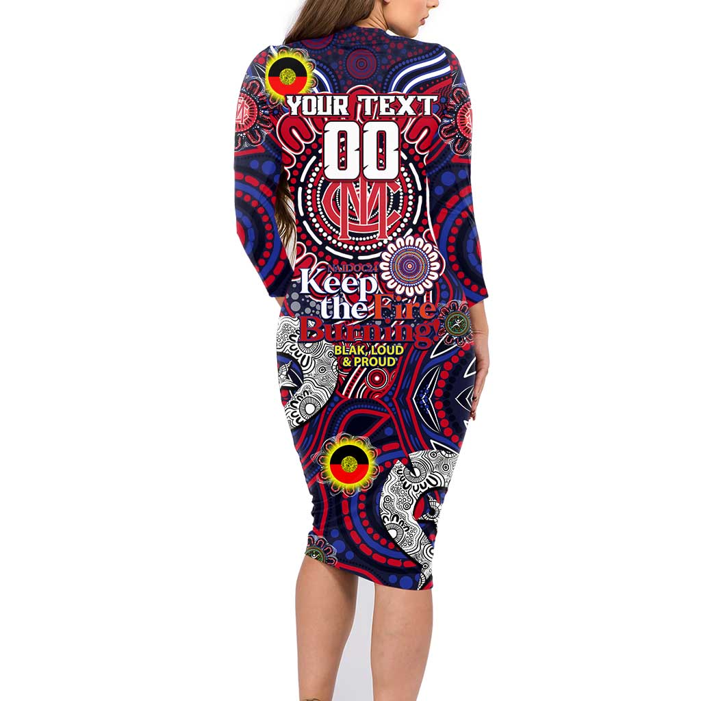 Custom Melbourne Demons NAIDOC Week 2024 Family Matching Long Sleeve Bodycon Dress and Hawaiian Shirt Mascot Football