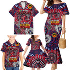 Custom Melbourne Demons NAIDOC Week 2024 Family Matching Mermaid Dress and Hawaiian Shirt Mascot Football