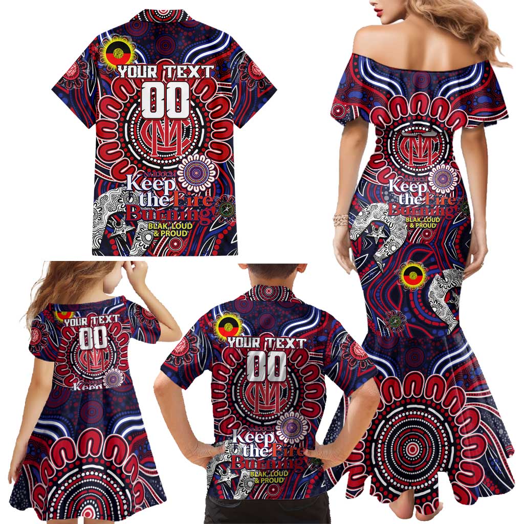 Custom Melbourne Demons NAIDOC Week 2024 Family Matching Mermaid Dress and Hawaiian Shirt Mascot Football
