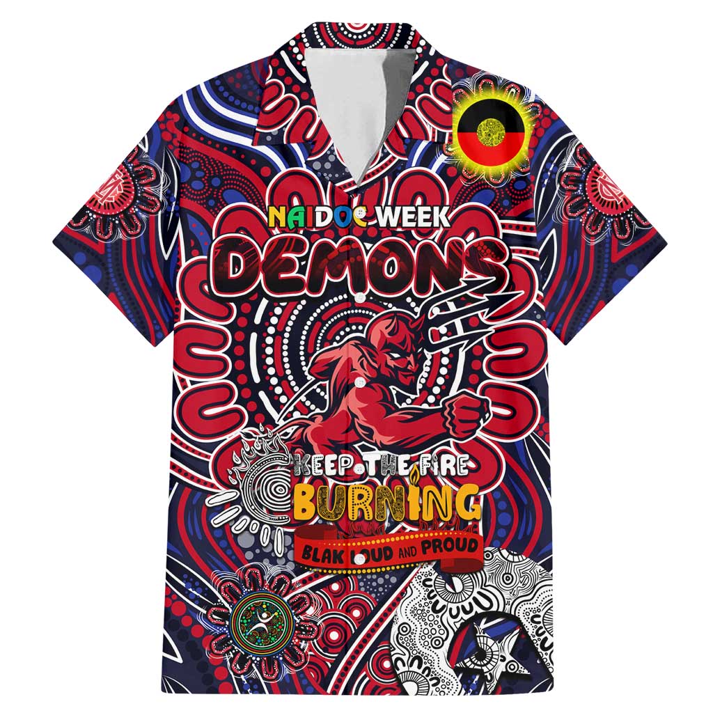 Custom Melbourne Demons NAIDOC Week 2024 Family Matching Mermaid Dress and Hawaiian Shirt Mascot Football