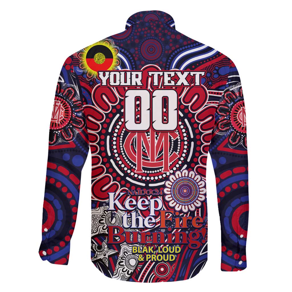 Custom Melbourne Demons NAIDOC Week 2024 Family Matching Off Shoulder Maxi Dress and Hawaiian Shirt Mascot Football