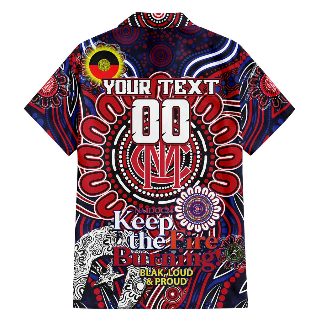 Custom Melbourne Demons NAIDOC Week 2024 Family Matching Off Shoulder Short Dress and Hawaiian Shirt Mascot Football