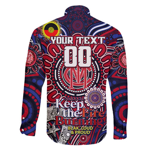 Custom Melbourne Demons NAIDOC Week 2024 Family Matching Off Shoulder Short Dress and Hawaiian Shirt Mascot Football