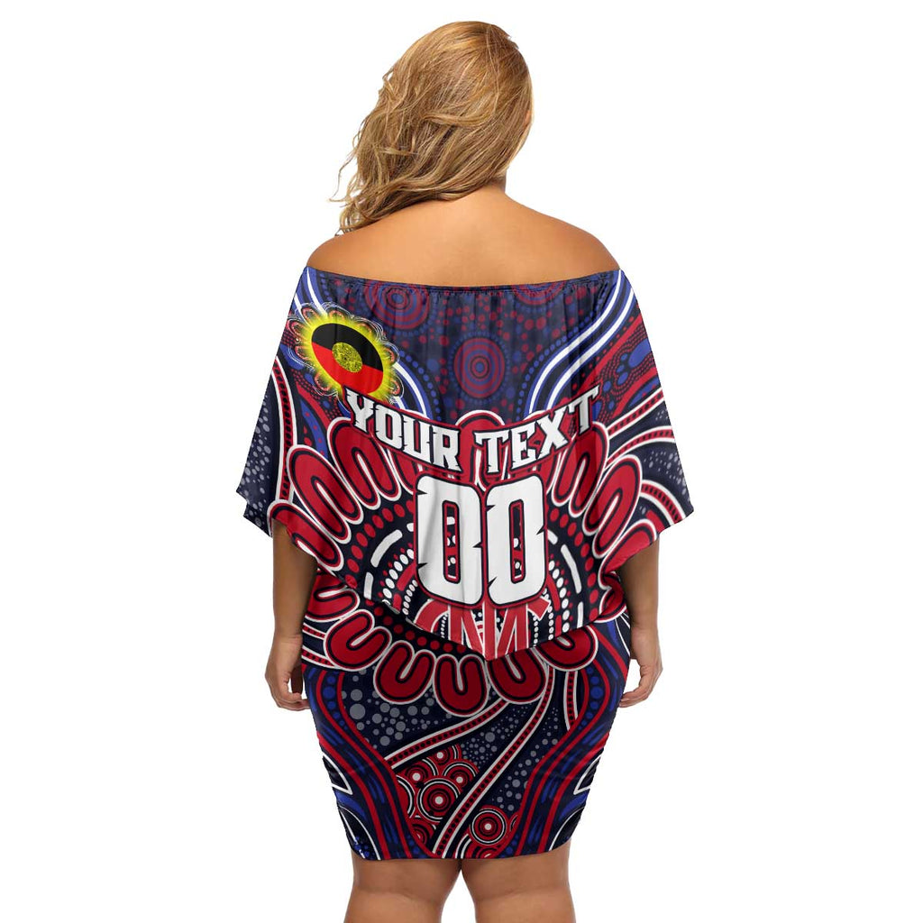 Custom Melbourne Demons NAIDOC Week 2024 Family Matching Off Shoulder Short Dress and Hawaiian Shirt Mascot Football