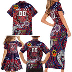Custom Melbourne Demons NAIDOC Week 2024 Family Matching Short Sleeve Bodycon Dress and Hawaiian Shirt Mascot Football