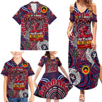 Custom Melbourne Demons NAIDOC Week 2024 Family Matching Summer Maxi Dress and Hawaiian Shirt Mascot Football