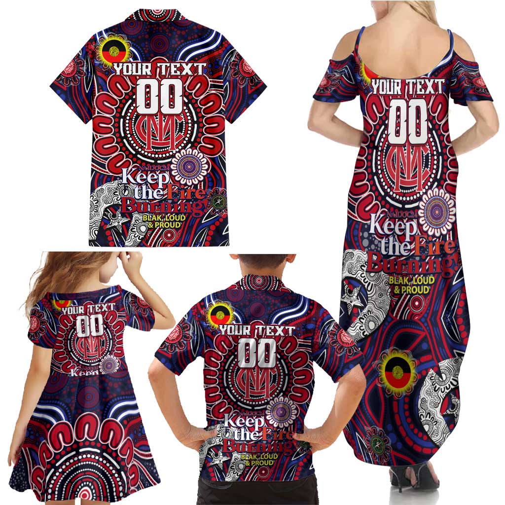 Custom Melbourne Demons NAIDOC Week 2024 Family Matching Summer Maxi Dress and Hawaiian Shirt Mascot Football