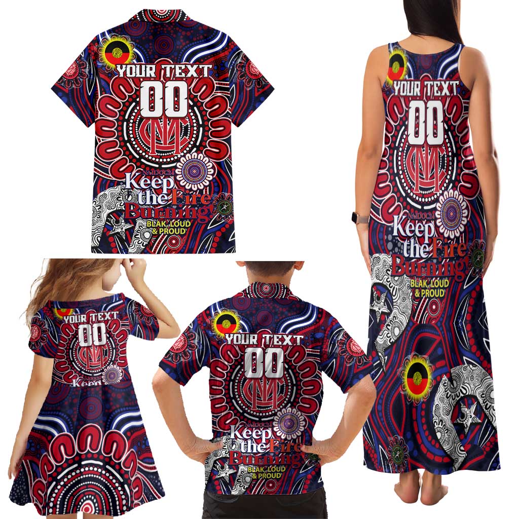 Custom Melbourne Demons NAIDOC Week 2024 Family Matching Tank Maxi Dress and Hawaiian Shirt Mascot Football