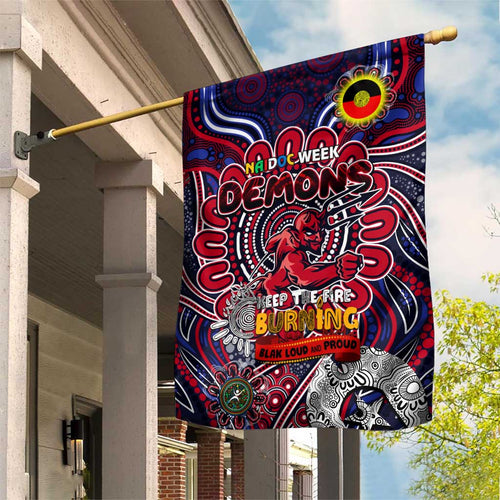 Melbourne Demons NAIDOC Week 2024 Garden Flag Mascot Football
