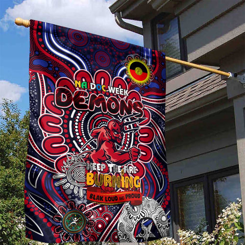 Melbourne Demons NAIDOC Week 2024 Garden Flag Mascot Football