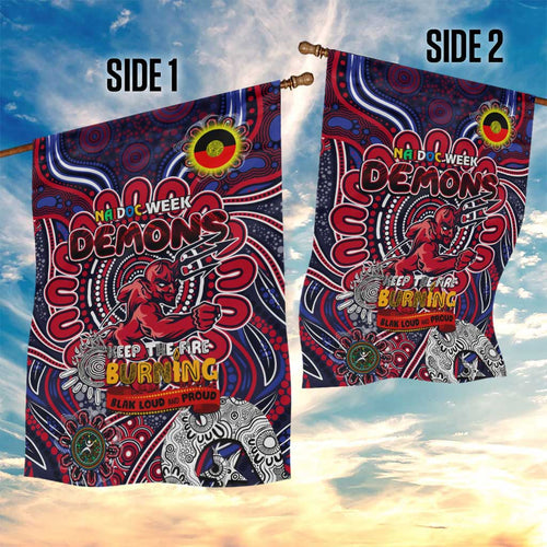 Melbourne Demons NAIDOC Week 2024 Garden Flag Mascot Football