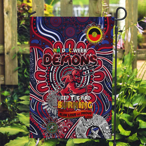 Melbourne Demons NAIDOC Week 2024 Garden Flag Mascot Football