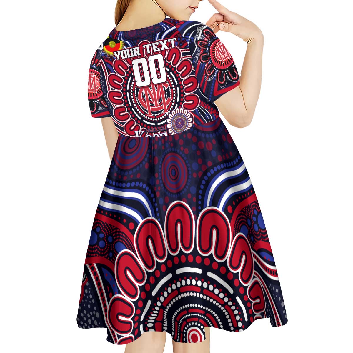 Custom Melbourne Demons NAIDOC Week 2024 Kid Short Sleeve Dress Mascot Football