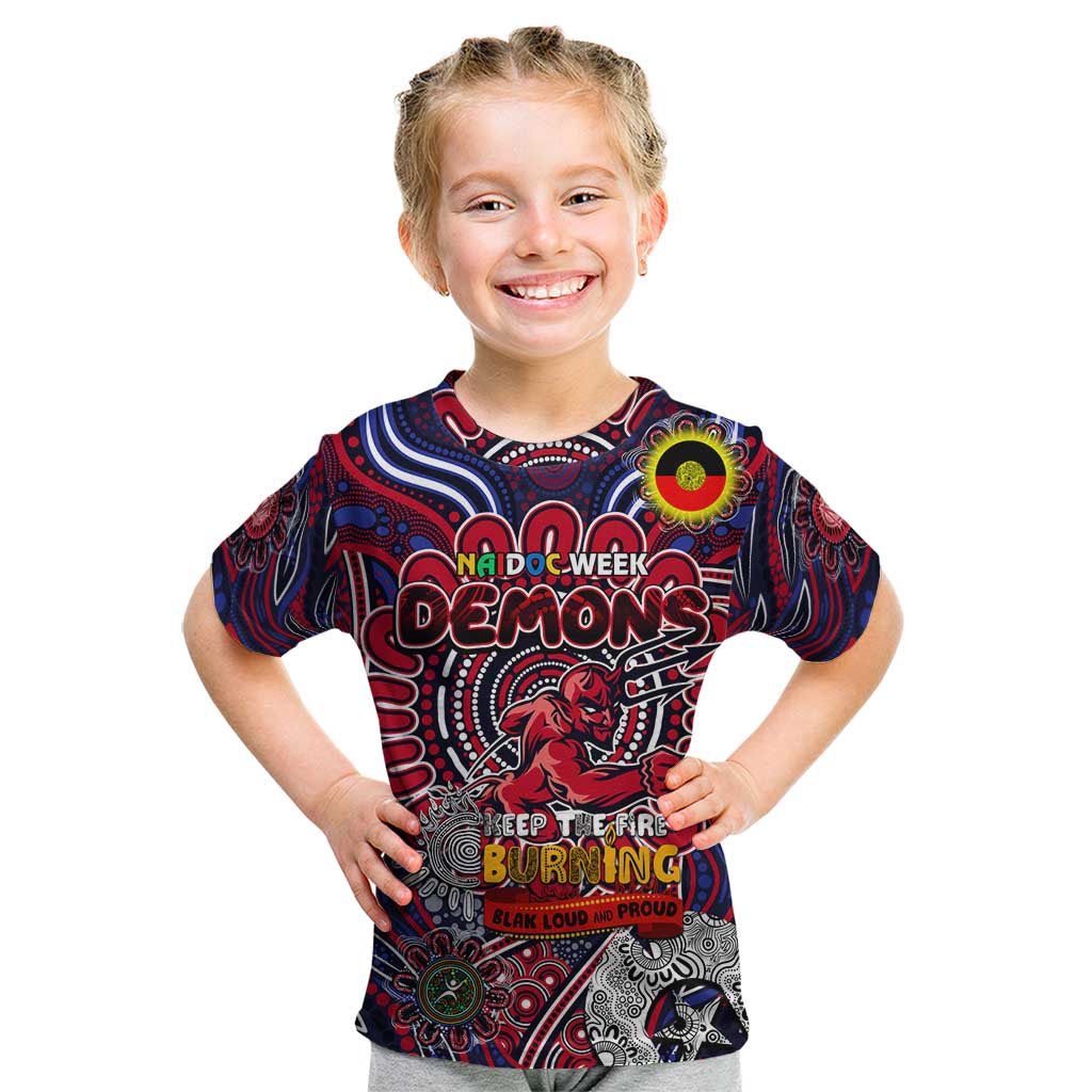 Custom Melbourne Demons NAIDOC Week 2024 Kid T Shirt Mascot Football