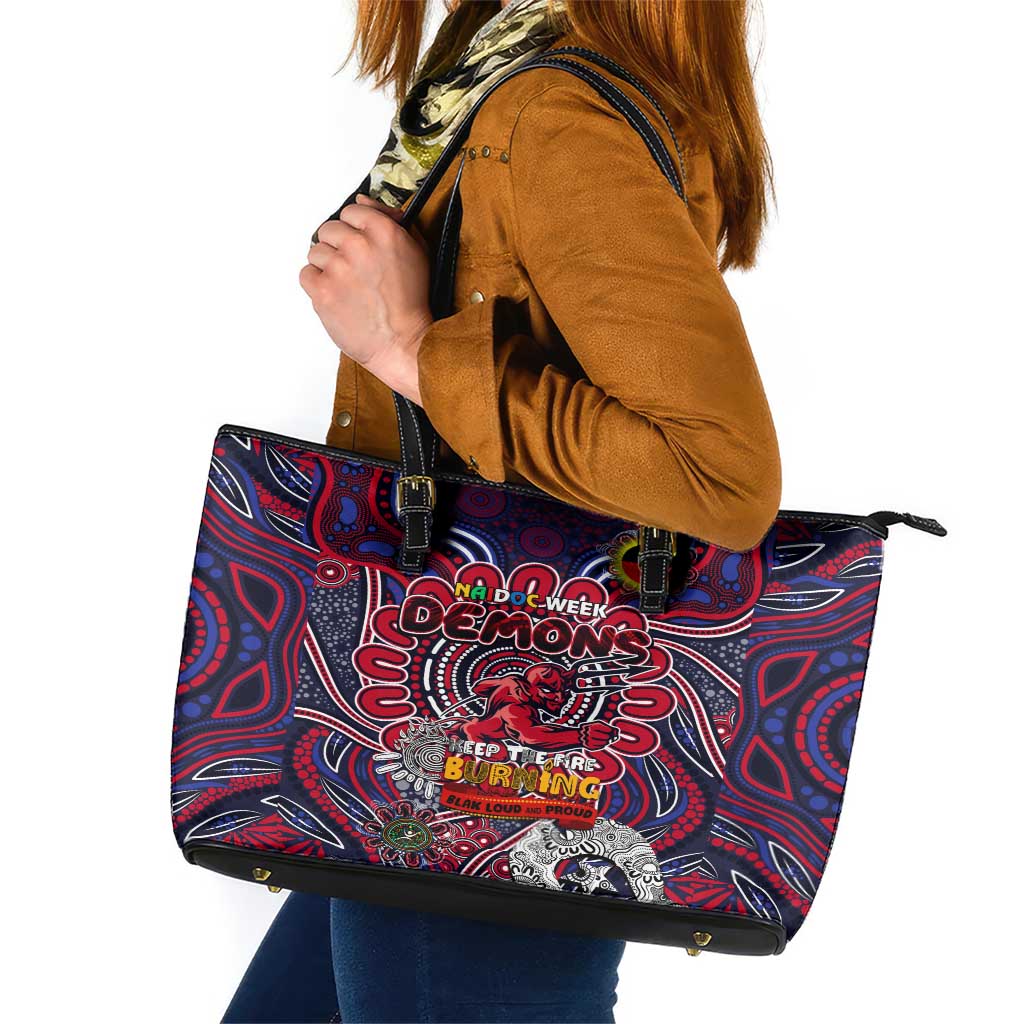 Melbourne Demons NAIDOC Week 2024 Leather Tote Bag Mascot Football