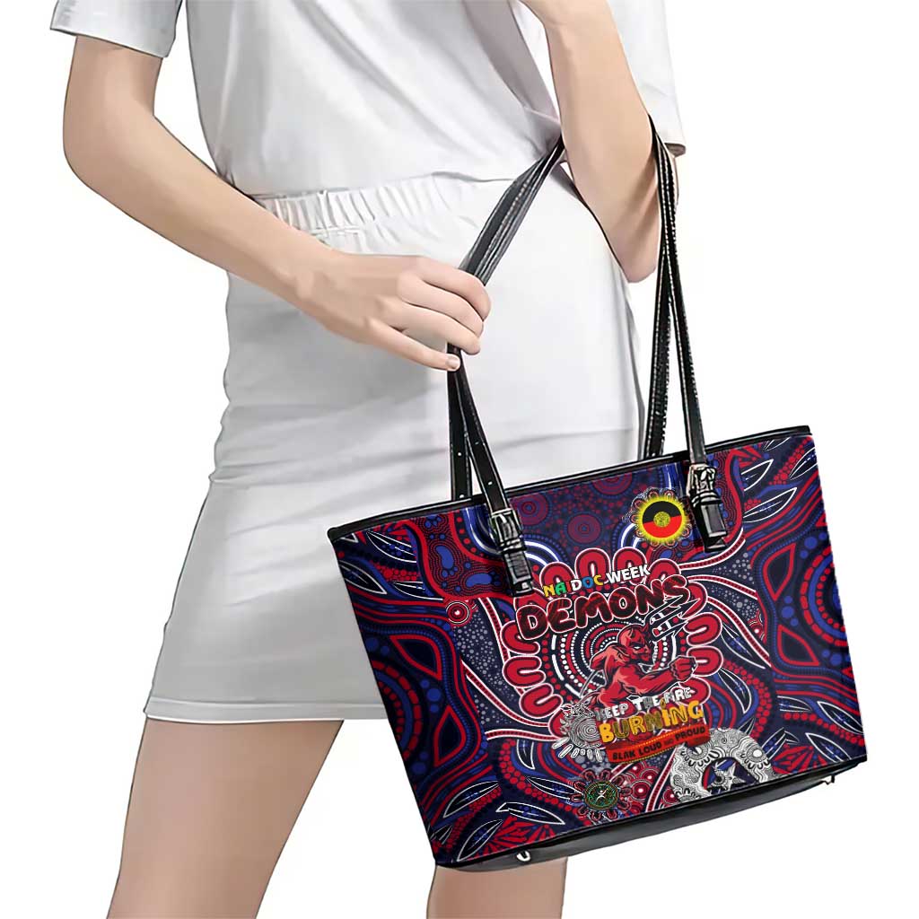 Melbourne Demons NAIDOC Week 2024 Leather Tote Bag Mascot Football