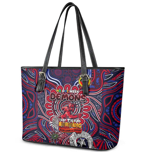 Melbourne Demons NAIDOC Week 2024 Leather Tote Bag Mascot Football