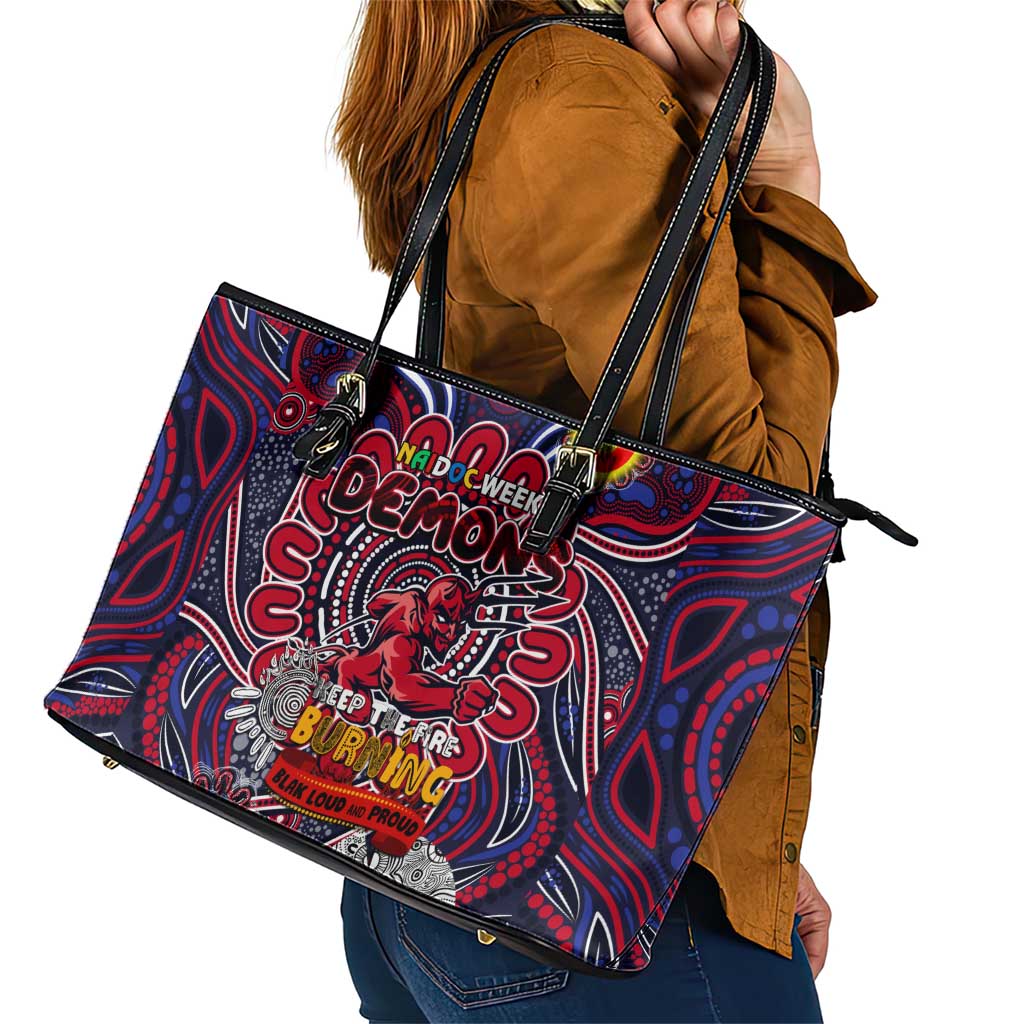 Melbourne Demons NAIDOC Week 2024 Leather Tote Bag Mascot Football