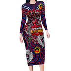 Custom Melbourne Demons NAIDOC Week 2024 Long Sleeve Bodycon Dress Mascot Football