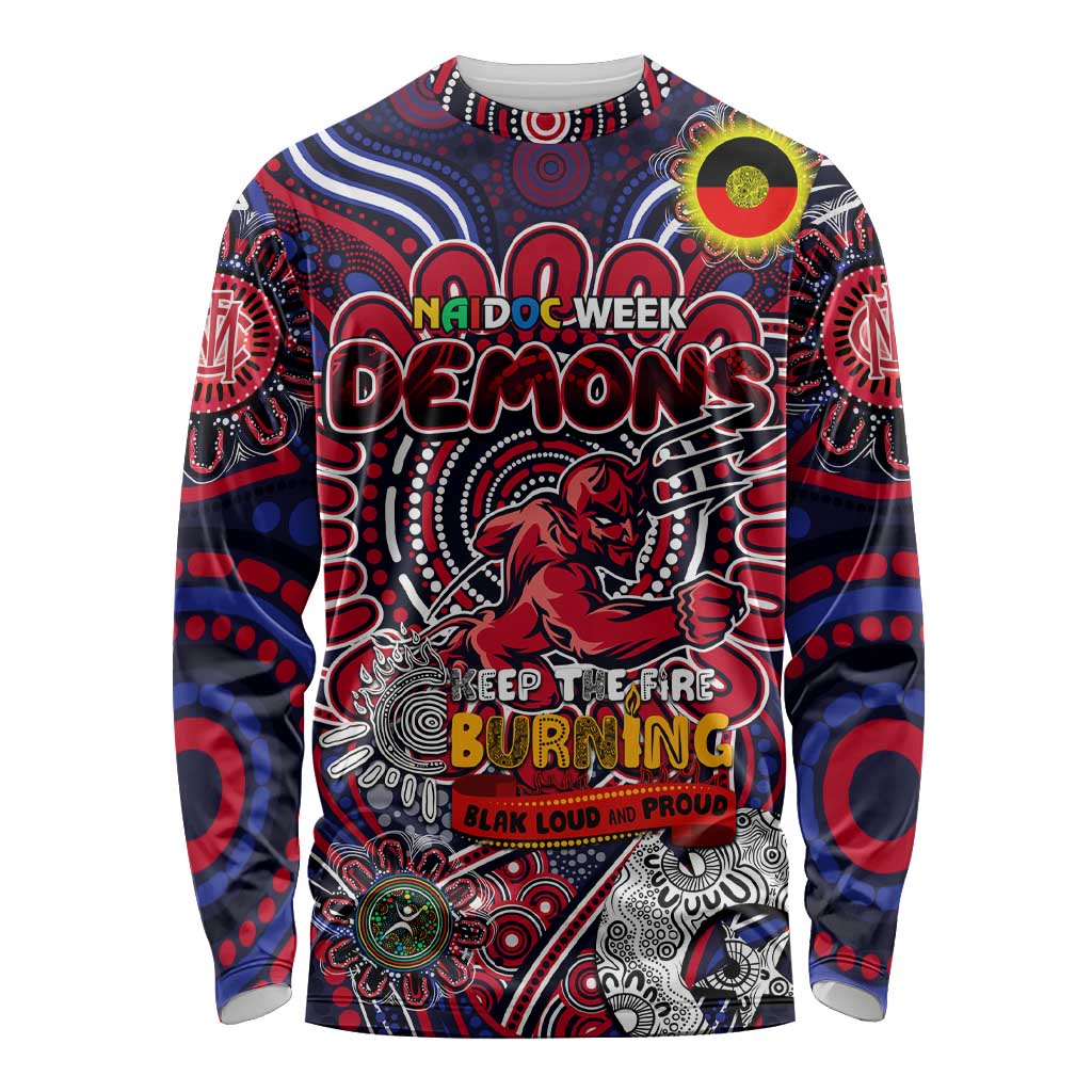 Custom Melbourne Demons NAIDOC Week 2024 Long Sleeve Shirt Mascot Football