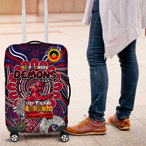 Melbourne Demons NAIDOC Week 2024 Luggage Cover Mascot Football