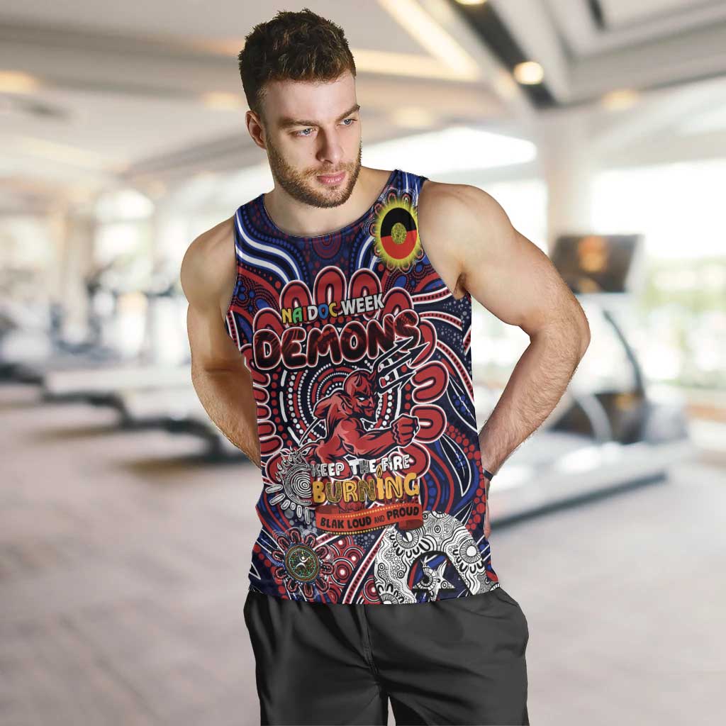 Custom Melbourne Demons NAIDOC Week 2024 Men Tank Top Mascot Football