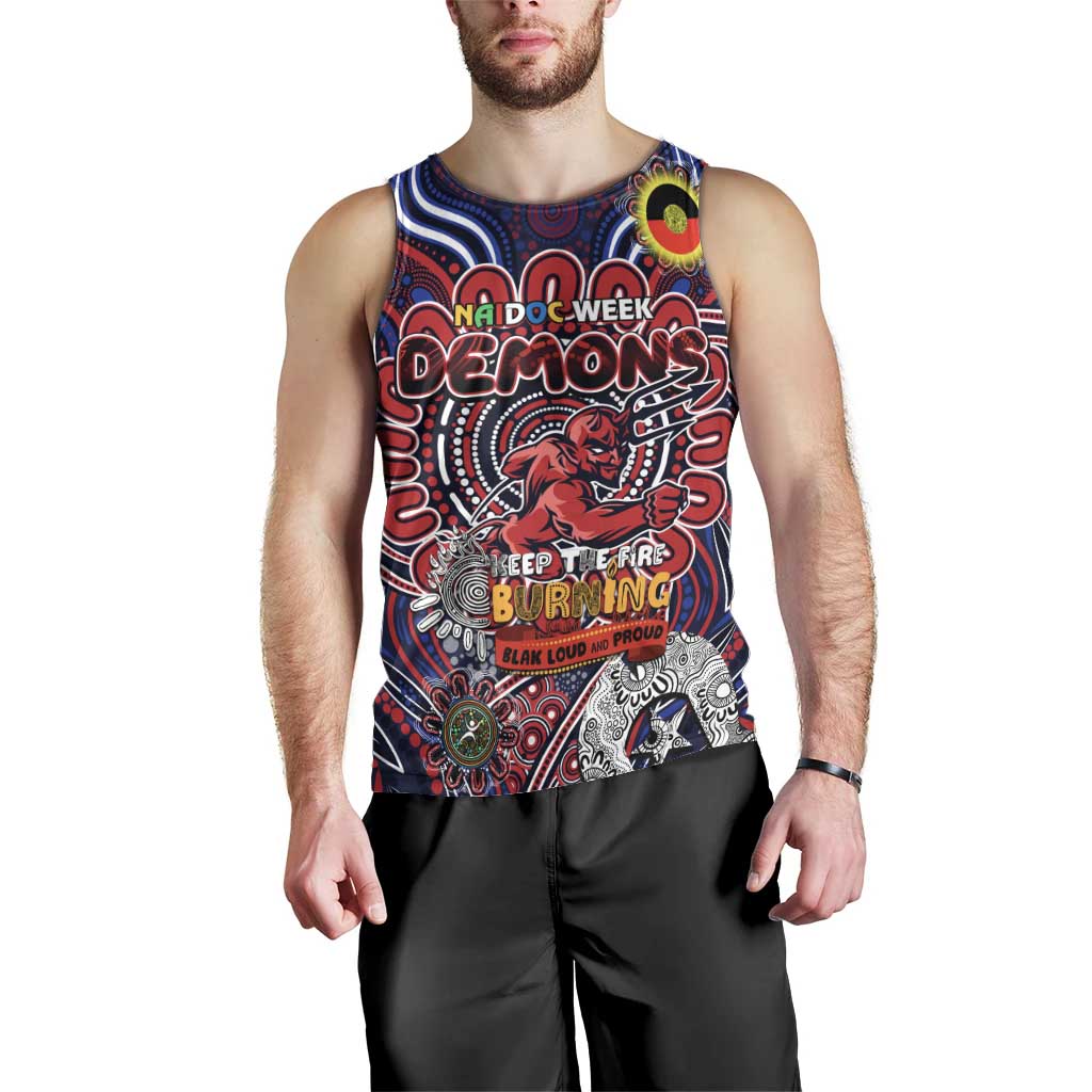 Custom Melbourne Demons NAIDOC Week 2024 Men Tank Top Mascot Football