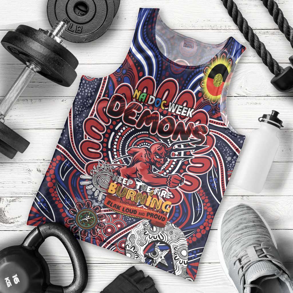 Custom Melbourne Demons NAIDOC Week 2024 Men Tank Top Mascot Football