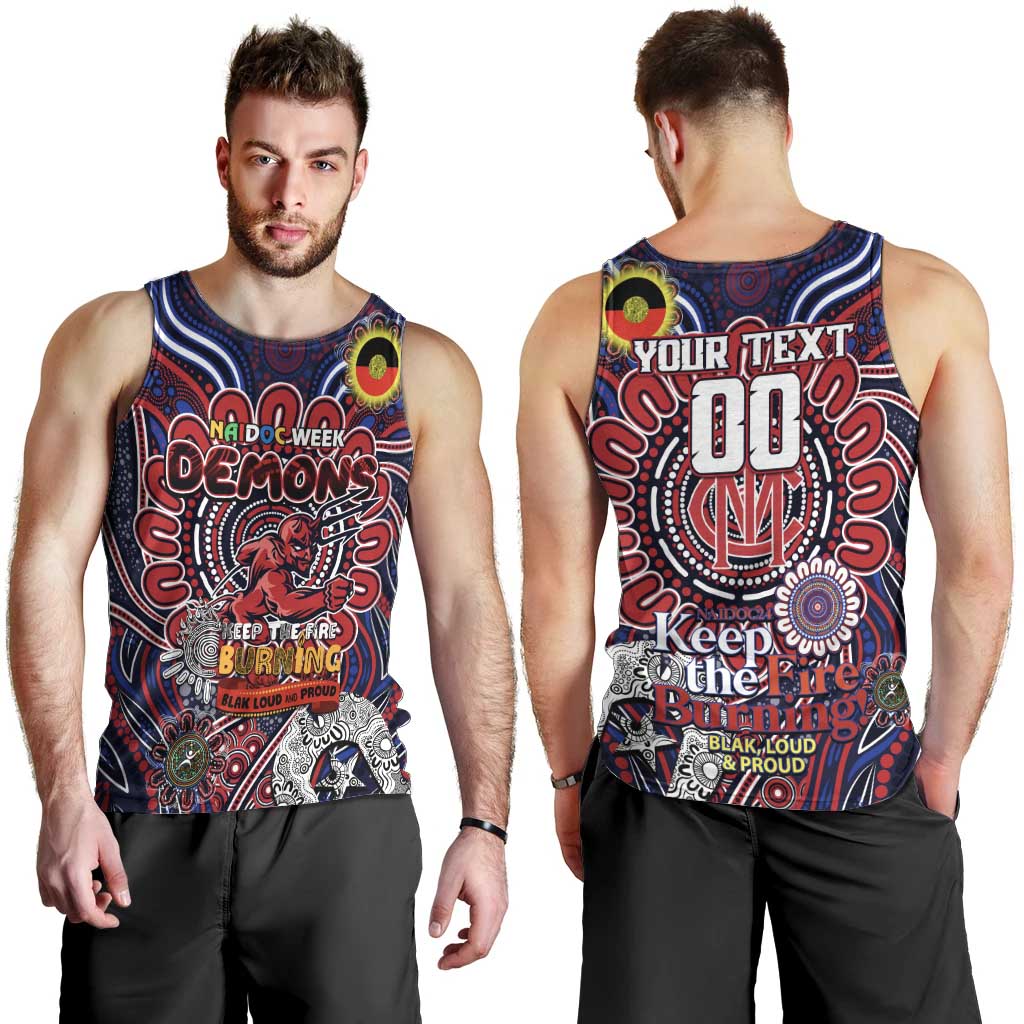 Custom Melbourne Demons NAIDOC Week 2024 Men Tank Top Mascot Football