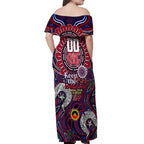 Custom Melbourne Demons NAIDOC Week 2024 Off Shoulder Maxi Dress Mascot Football