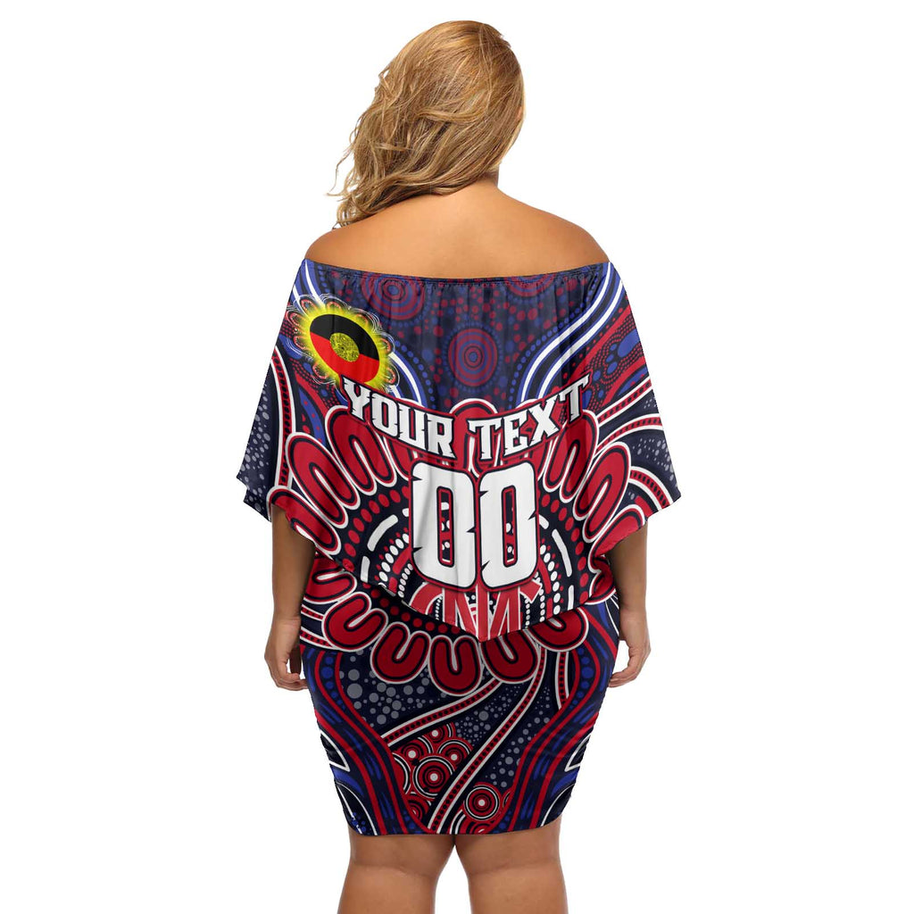 Custom Melbourne Demons NAIDOC Week 2024 Off Shoulder Short Dress Mascot Football