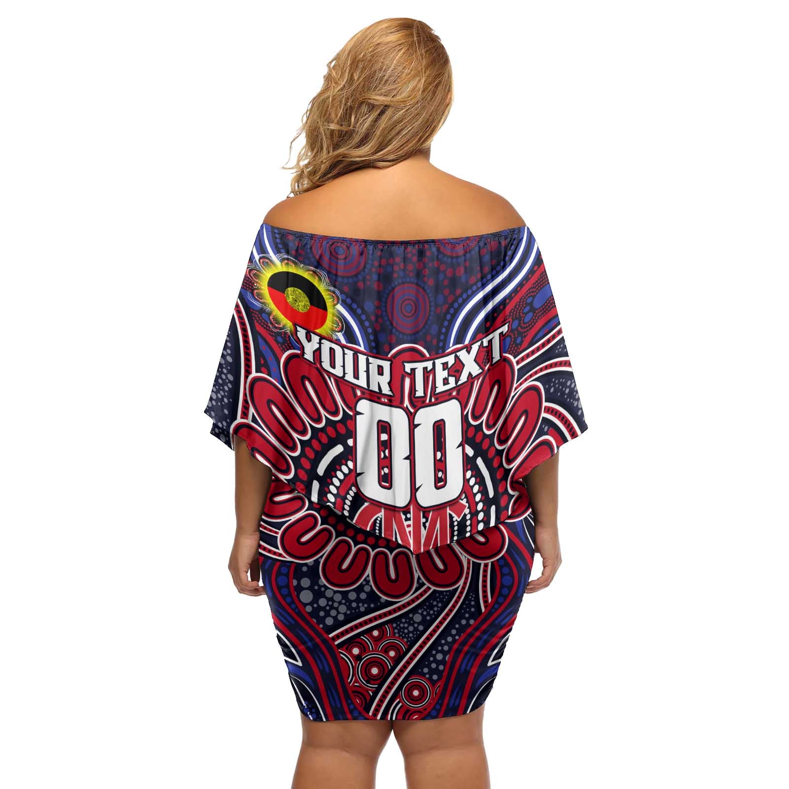 Custom Melbourne Demons NAIDOC Week 2024 Off Shoulder Short Dress Mascot Football