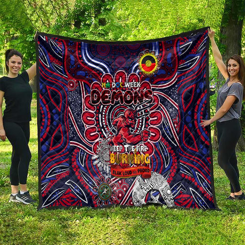 Melbourne Demons NAIDOC Week 2024 Quilt Mascot Football